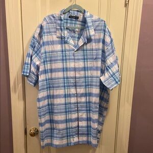 Nautica Blue and White Casual Button Down Shirt